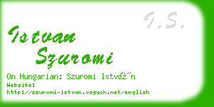 istvan szuromi business card